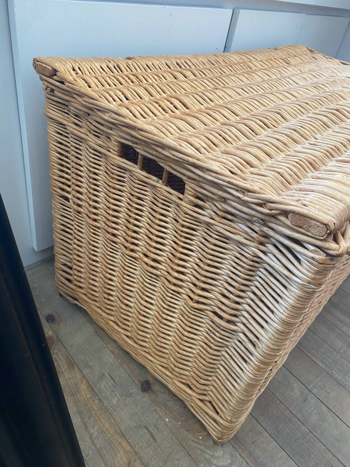 Old wicker trunk