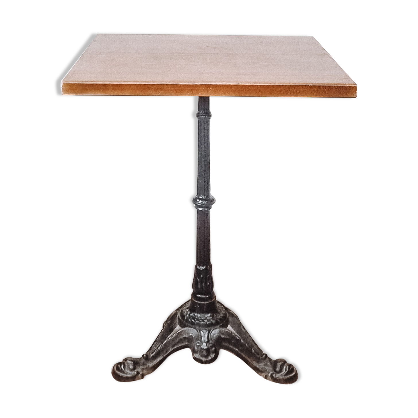 Bistro table square foot in black cast iron