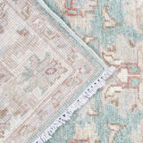 Traditional green cream ziegler rug, oriental floral wool rug-70x190cm