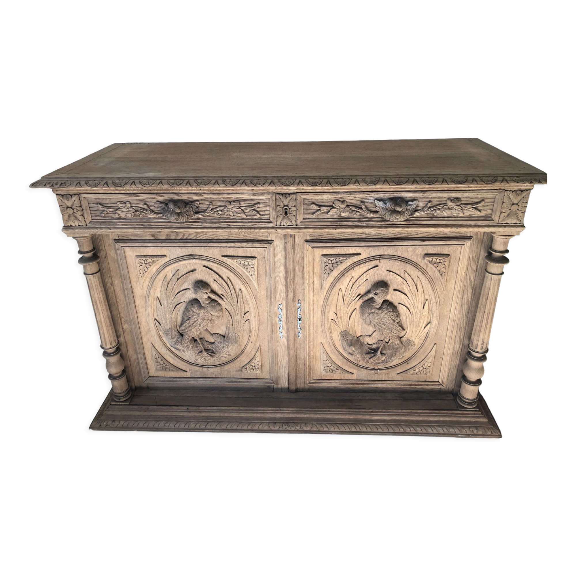 Antique carved and sandblasted sideboard