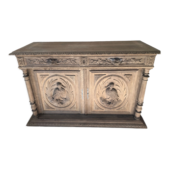 Antique carved and sandblasted sideboard