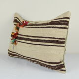 Minimalist hemp cushion cover with original ak160 details