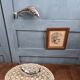 SILEA fish serving platter or dish in glass, with silver fish handles.