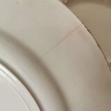 Set of 5 Badonviller dessert plates with red and white geometric pattern