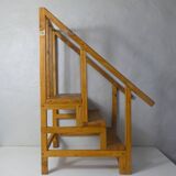 vintage wooden library staircase