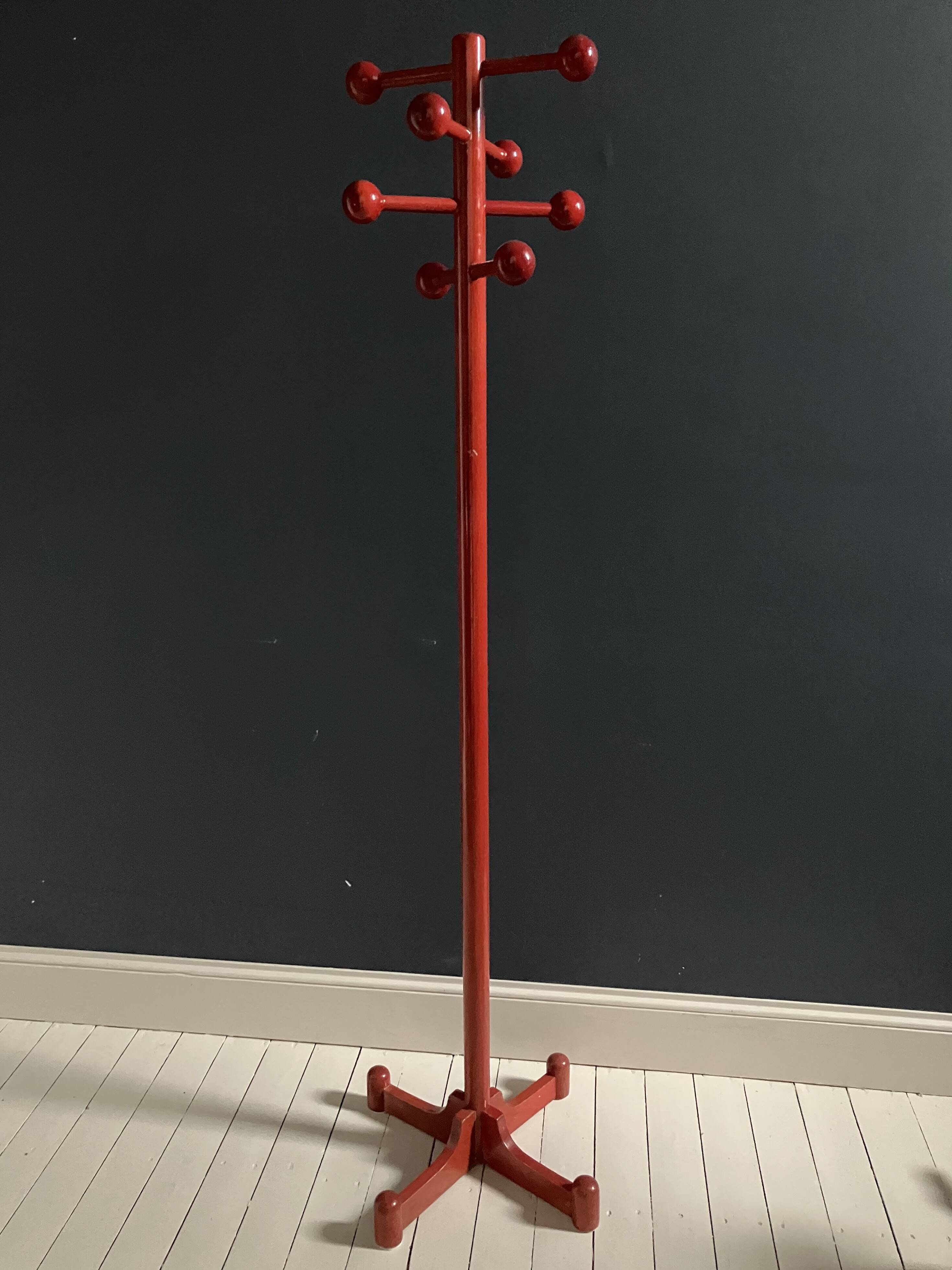 Porte manteau rouge vintage années 80