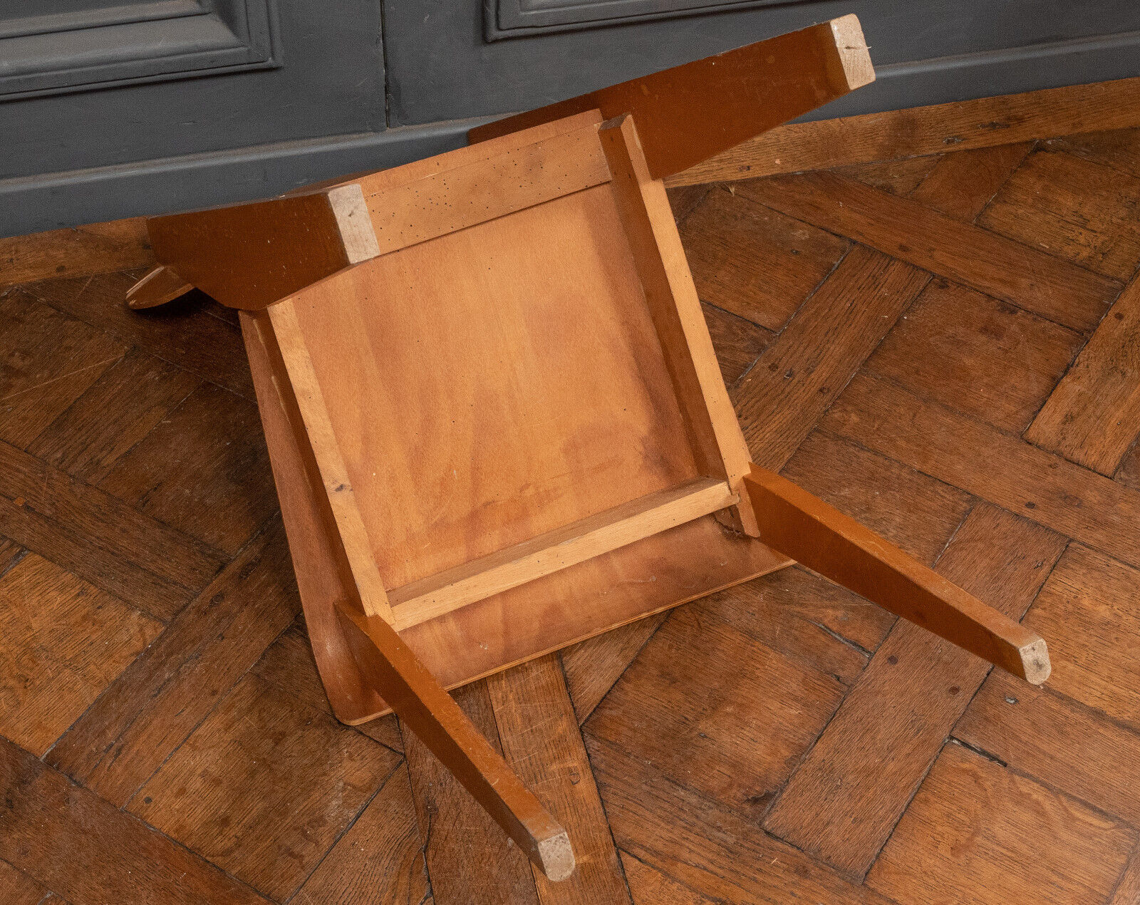 Chaise en bois cintré 1960 bureau travail français