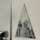 Vintage Big Triangular Wall Mounted Mirror with Beveled Decoration