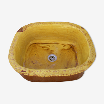 Washbasin "basin" in glazed terracotta