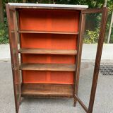 Louis XVI display cabinet in wood and marble from the 19th century.
