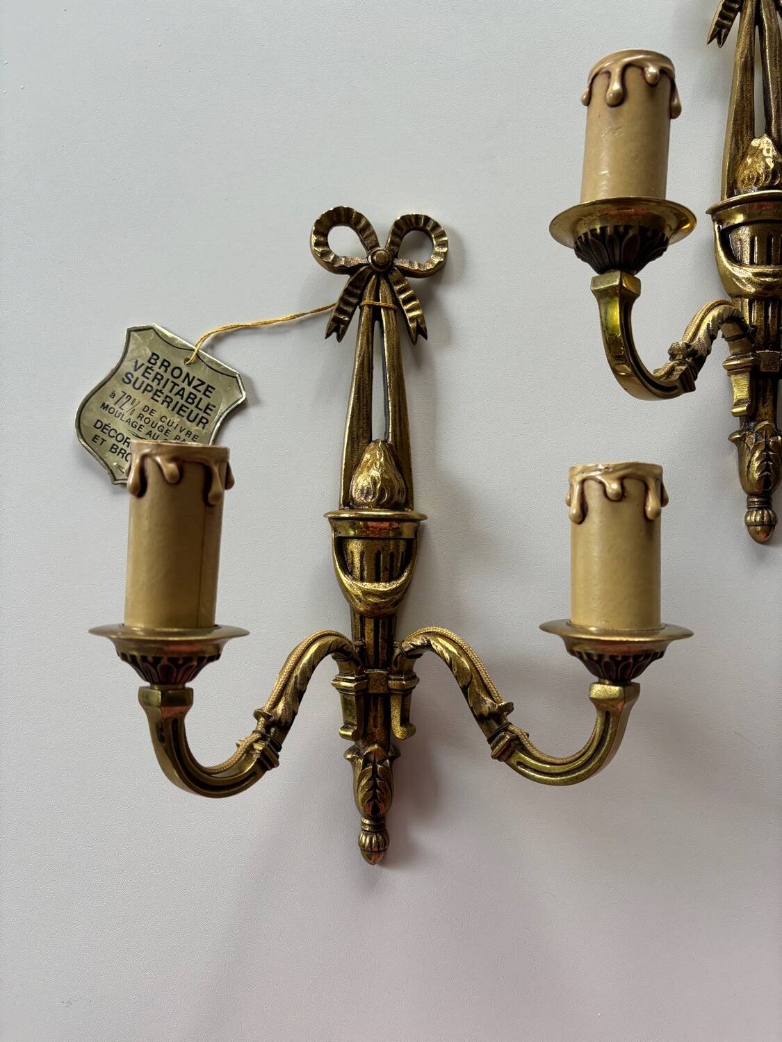 Gilded bronze wall sconces