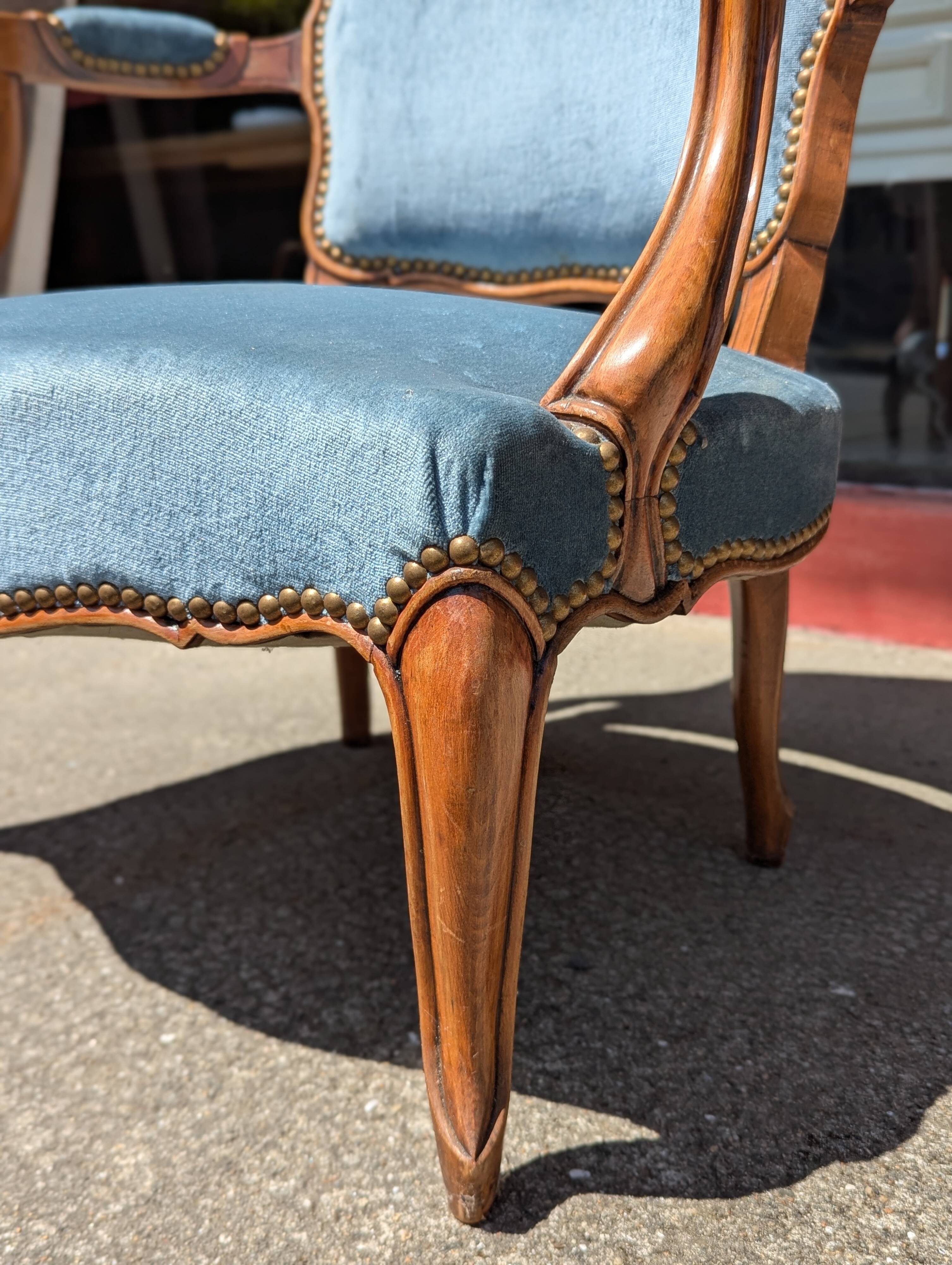 Pair of Louis XV cabriolet armchairs
