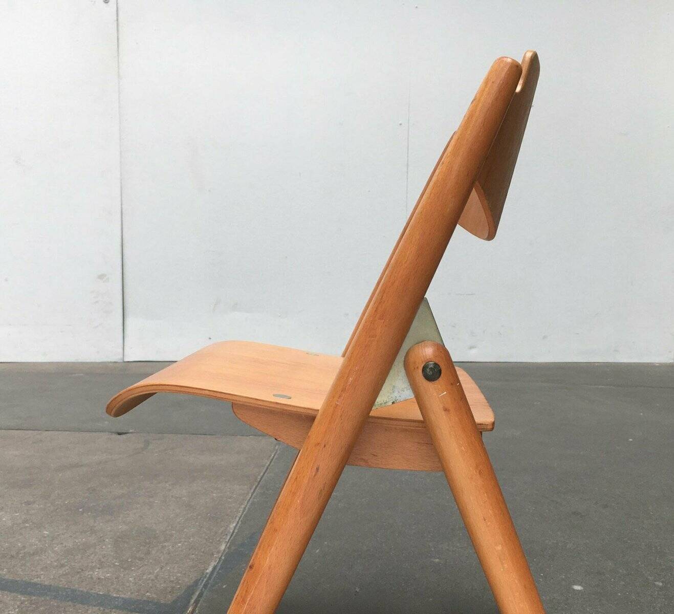 Set of folding chairs for children SE 18 German mid-century by Egon Eiermann for Wilde+Spieth, 1950s