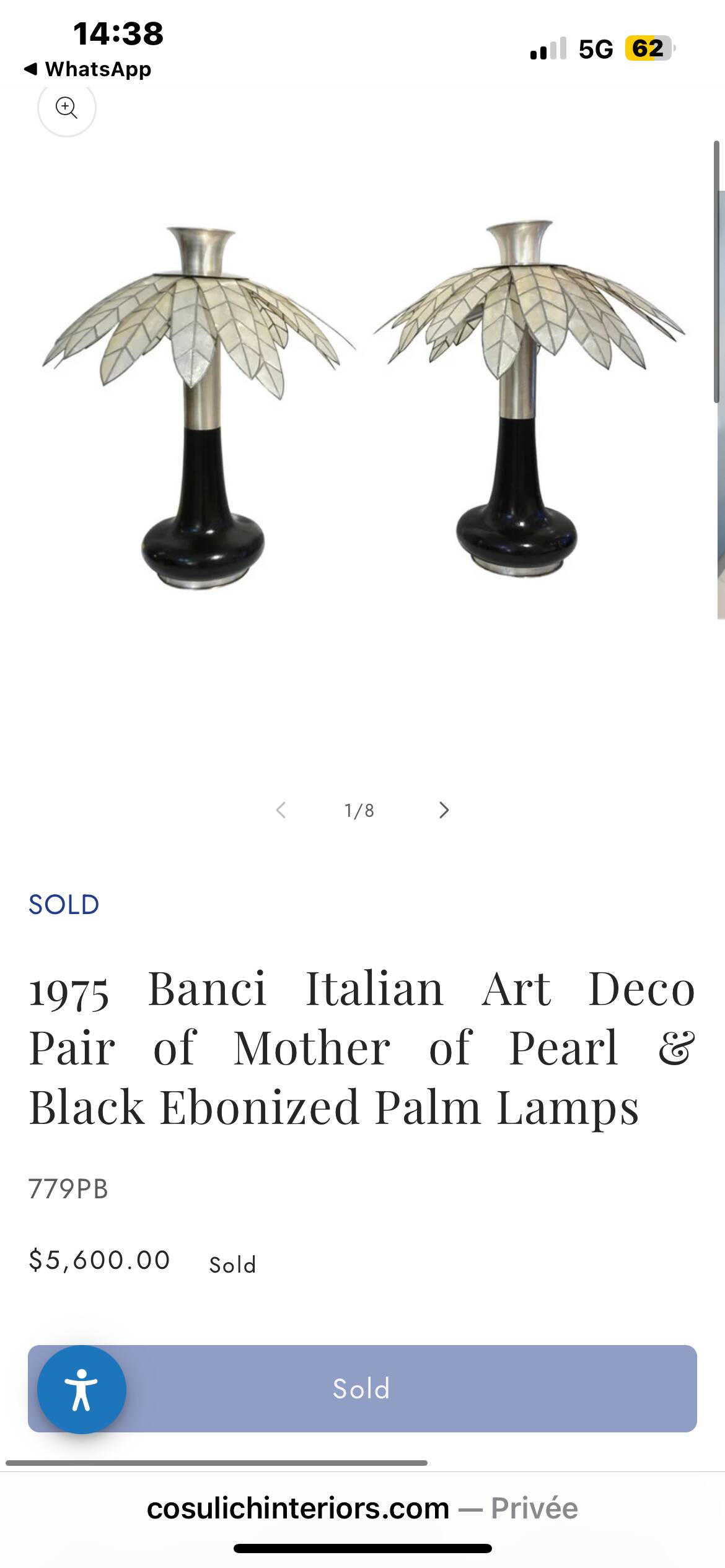 Lampe design Italien 70
