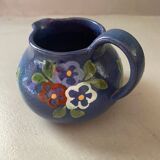 Pichet bleu et fleurs prop art jean garillon soufflenheim alsace