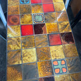 Rectangular ceramic and metal coffee table