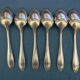 Set of 6 teaspoons in silver metal