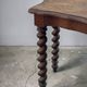 Console in carved solid oak with twisted turned legs, 1890