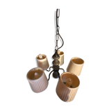 Ceiling lamp in wood and wrought iron vintage
