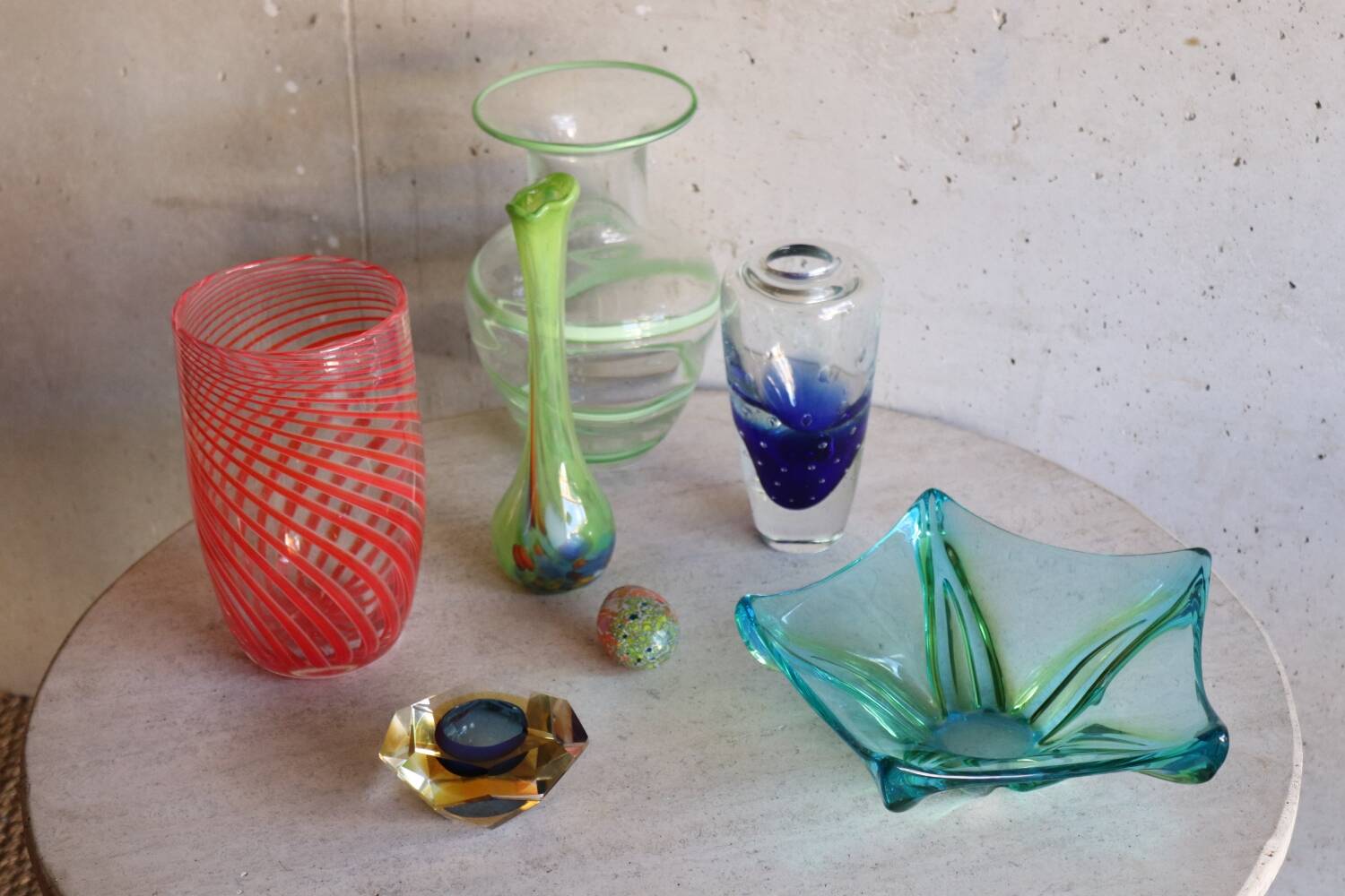 Sommerso murano glass pocket empty cup