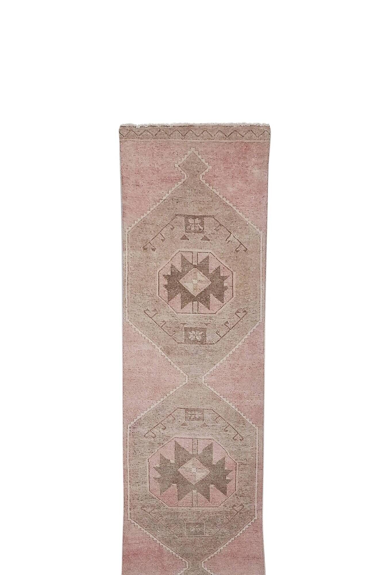 Tapis de couloir turc vintage 87x846 cm