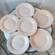 Set of 6 flat plates Digoin Sarreguemines pale pink 50s