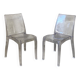 Pair of transparent polycarbonate chairs