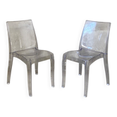 Paire de chaises en polycarbonate transparent