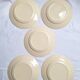 Vintage cream, orange and blue dinner plates.