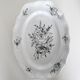 Oval dish of the Luneville factory with bouquet of black flowers
