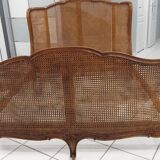 Louis XV style double cane basket bed, mid-20th century