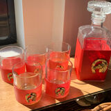 Whisky decanter and 5 glasses
