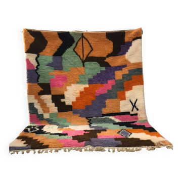 Tapis Boujad marocain  Design abstrait multicolore 3*2m
