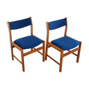 ensemble de deux chaises en hêtre, design danois, années 70, fabriqué au Danemark