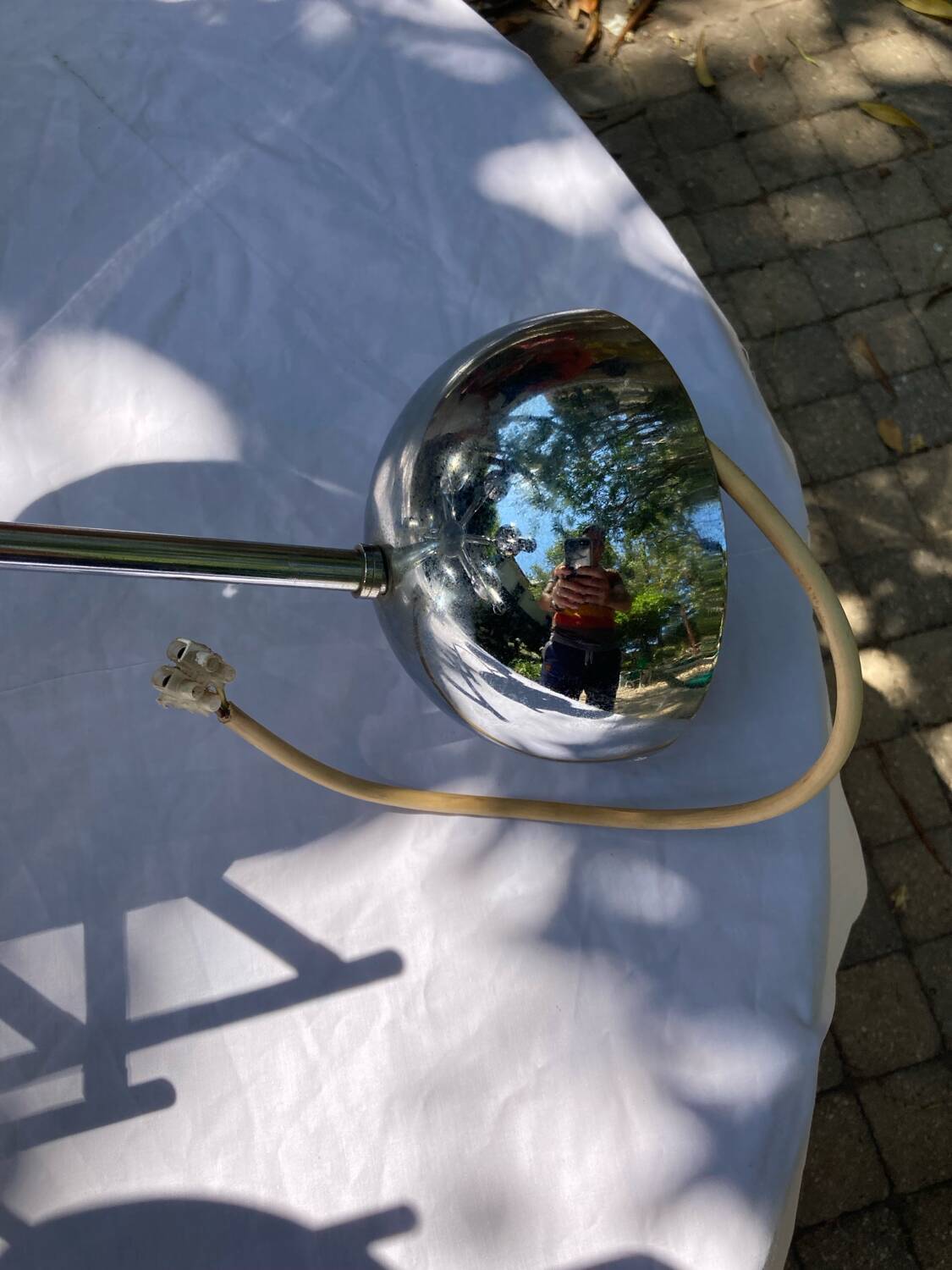 6-lamp vintage 70'S chrome pendant light