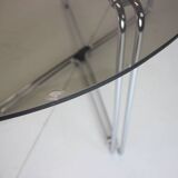 Midcentury Chrome and Glass Dining Table, Italy, 1970s