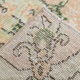 Soft Peach Muted Wool Vintage Rug For Home Decor, 184x292 Cm