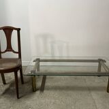 Vintage Italian coffee table 80'S in brass and iron
