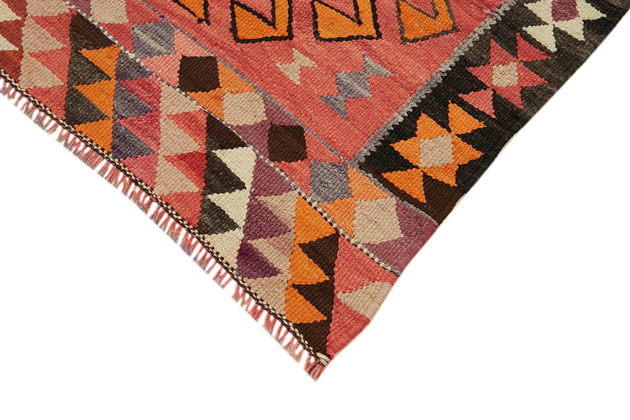 Tapis kilim vintage Herki tissé à la main en Turquie 100 cm x 345 cm