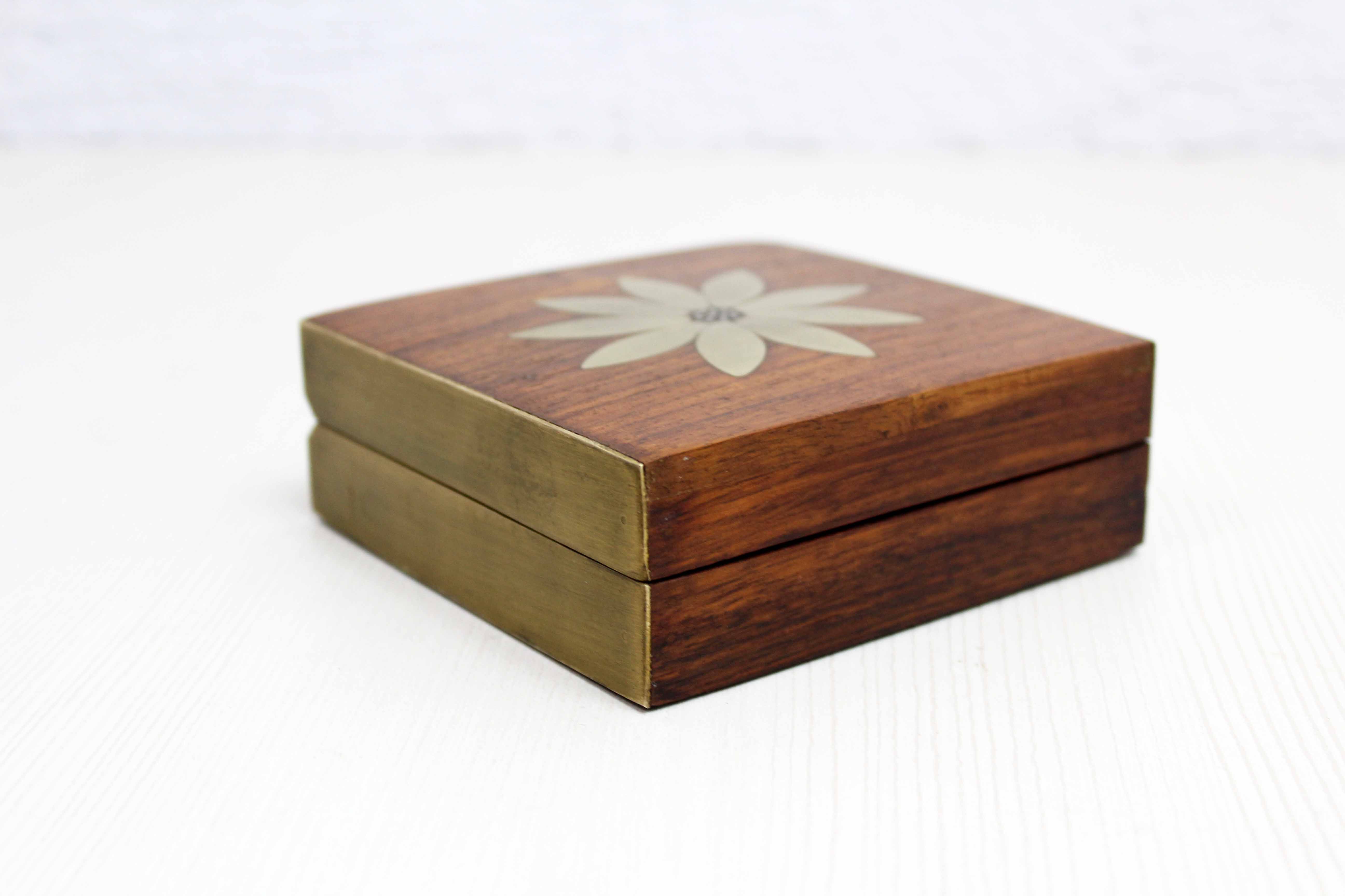 Teak and brass box 1970