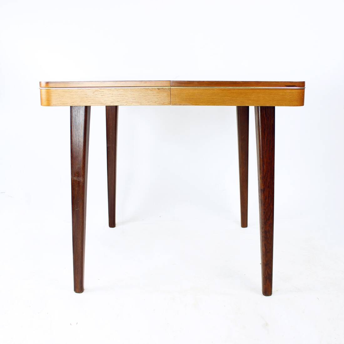 Extendable Square Dining Table In Walnut By Jitona, Czechoslovakia 1968