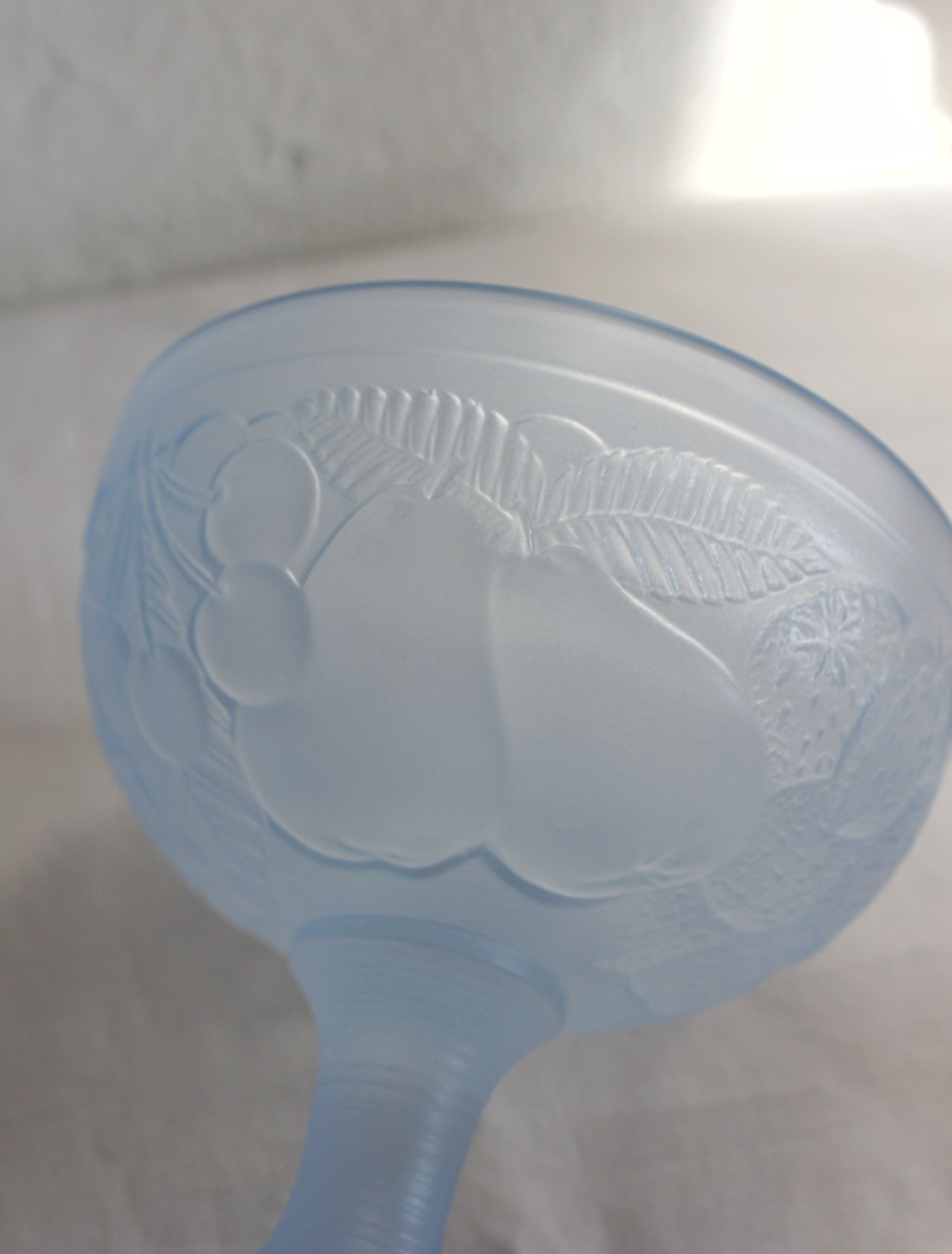 2 vintage pastel opal glass ice cream cups