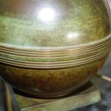 Lampe en bronze patiné et cuir art deco danemark 1930