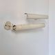 Pair of vintage matte white metal wall lights, France 1970.
