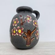 Mid-century design ceramic Scheurich vase with blossom , 1970’s