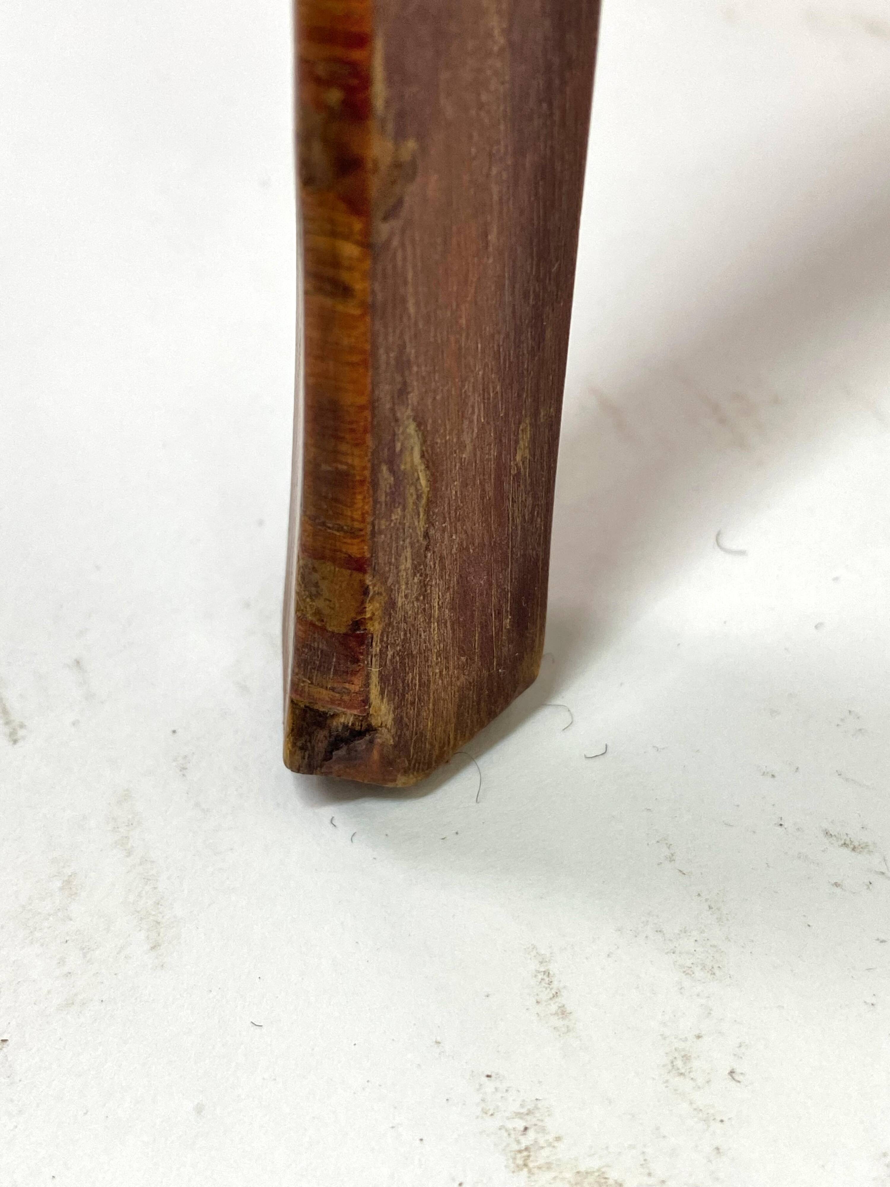 Antique Louis XV Style Bedside Table - Wood & Leather