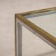 Vintage coffee table in metal, brass and glass, 1970s design.