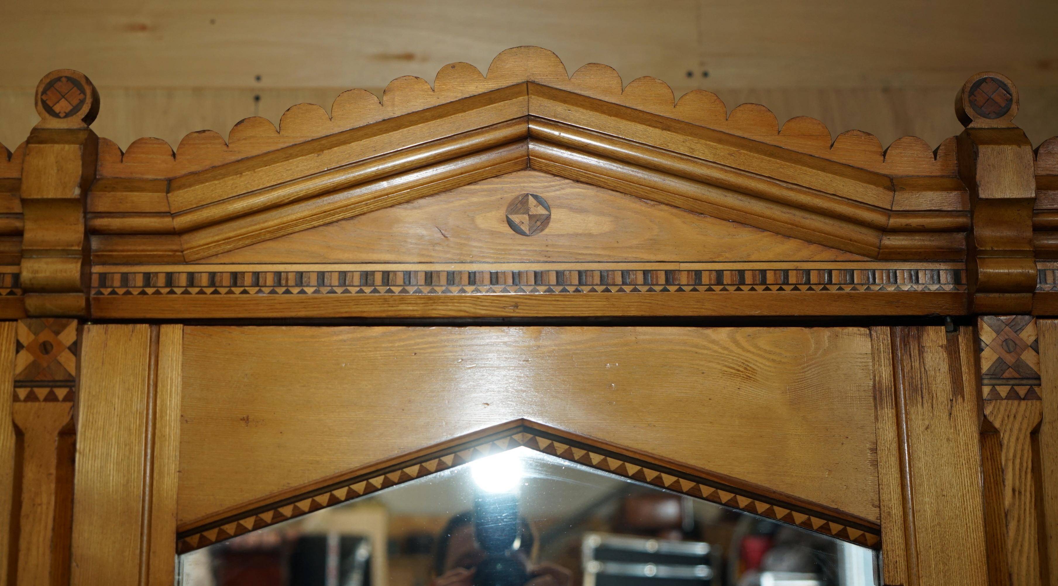Victorian Wardrobe in Ash with Integrated Chest of Drawers