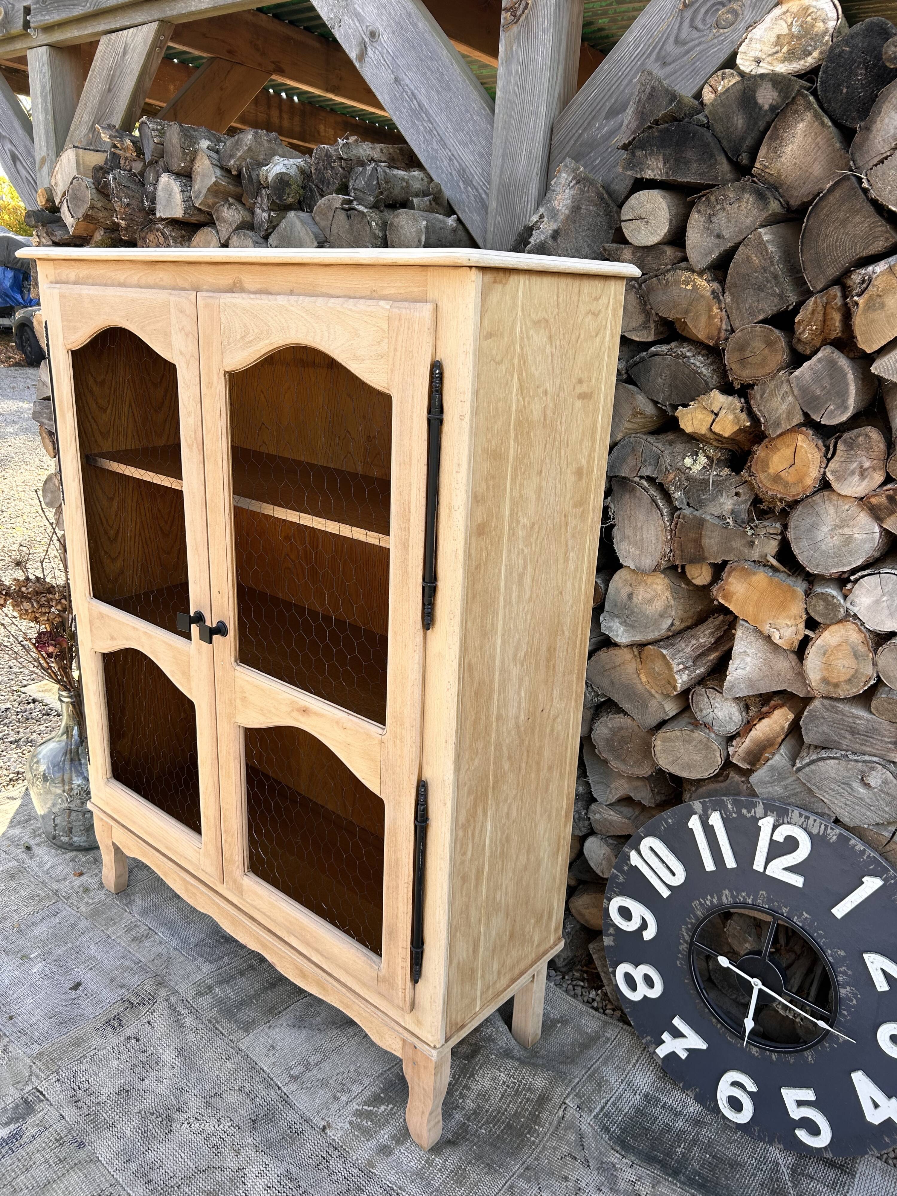 Refurbished solid wood display cabinet/sideboard