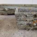 Old planters in faux cement wood